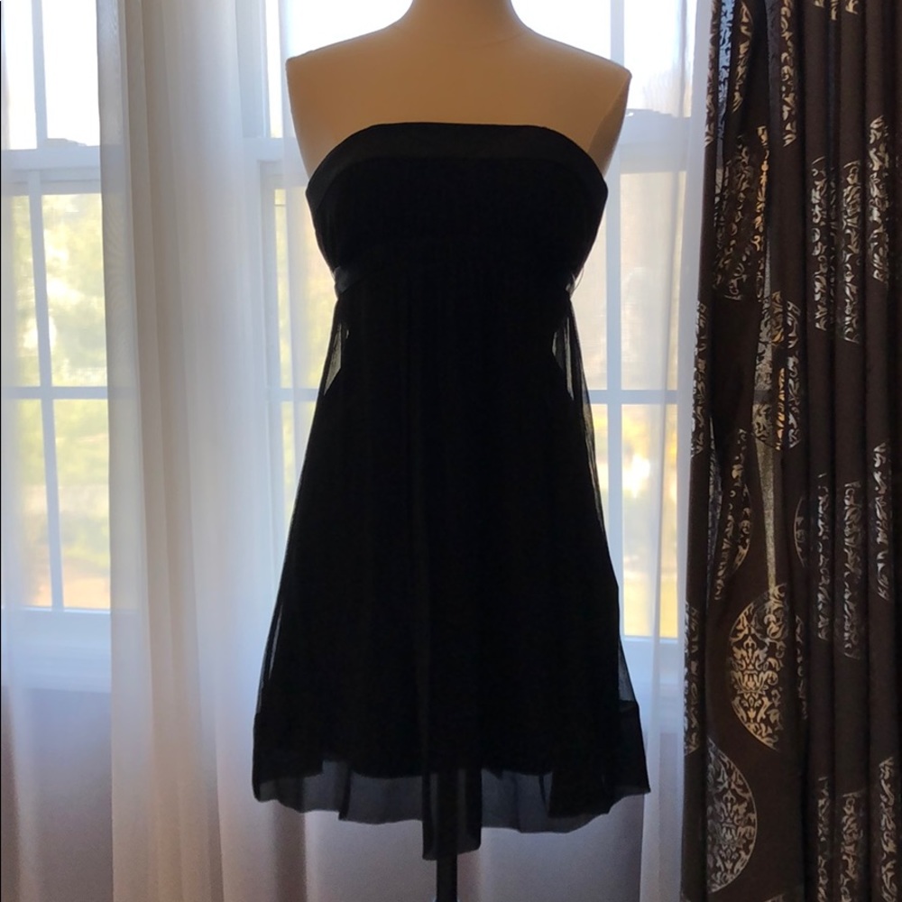 Black lined strapless BCBG dress